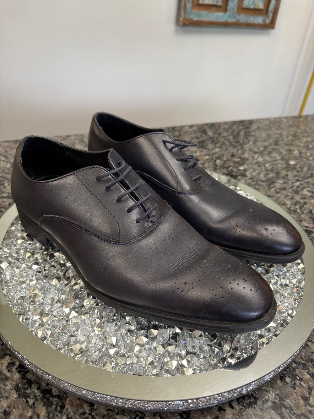 Nordstrom Black Leather Derby Dress Shoes EUC 11